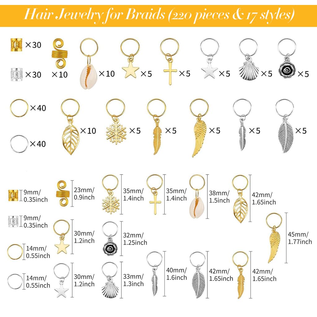 MAYCREATE 220 Pcs Hair Jewelry for Women MAYCREATE 220 Pcs Hair Jewelry for Women